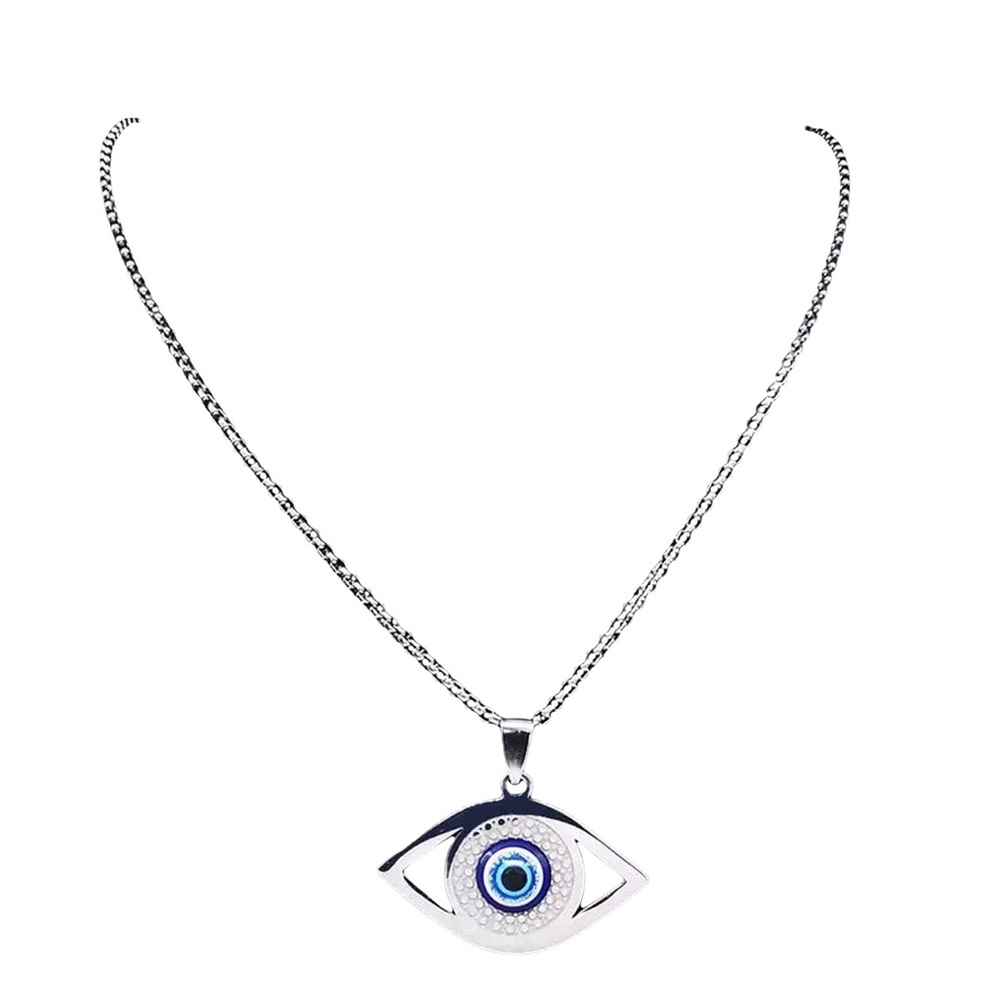 Unisex Stainless Steel Eye Pendant Necklace - Picture 6 of 7